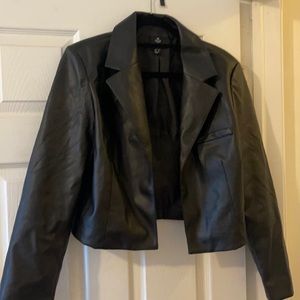 Threadbare Cropped Leather Jacket